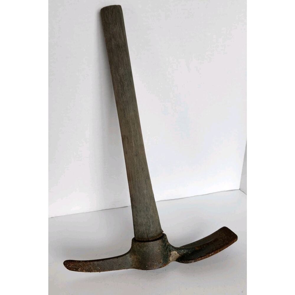 Old Vintage Pickaxe Mining Trenching Tool Steel Primitive Complete Rustic